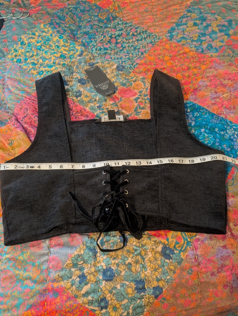 disturbia florence lace up harness corset top sz 14 - Picture 3 of 6